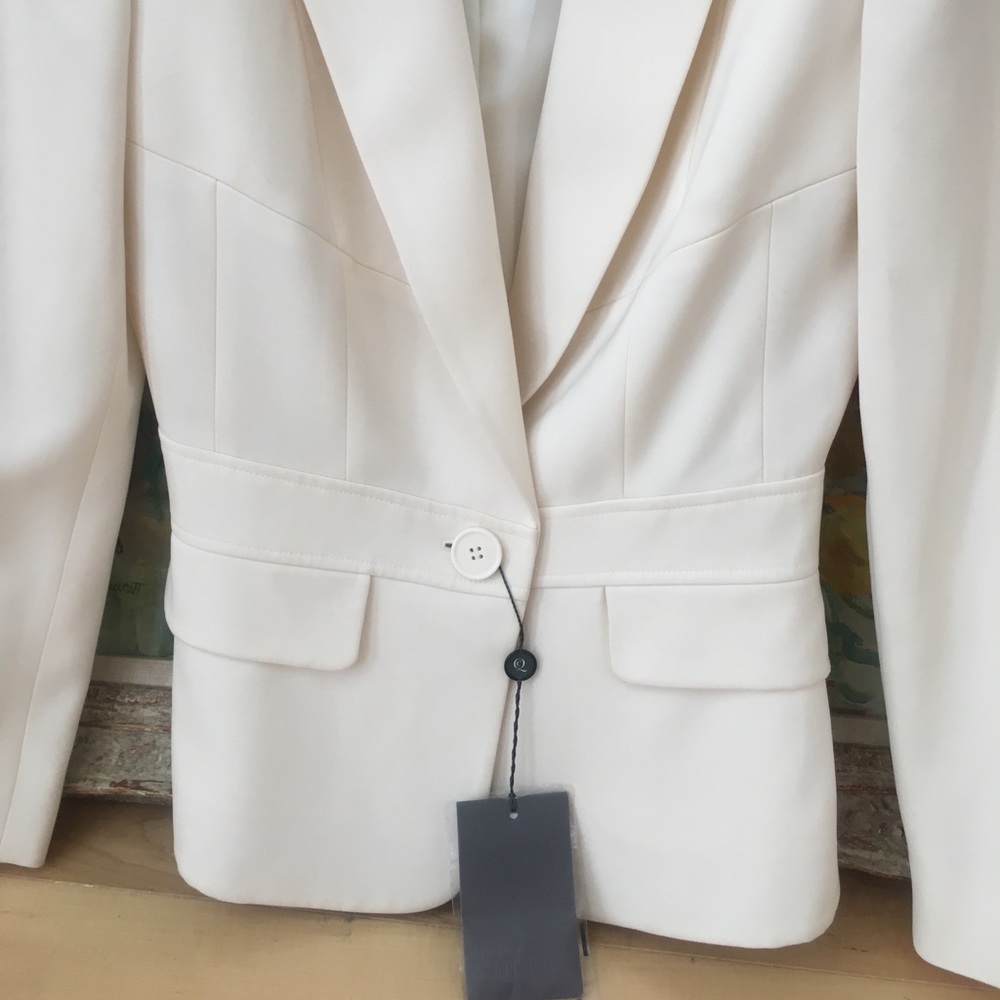 Alexander McQueen Cream One-Button Tailored Blazer - Picture 3 of 12